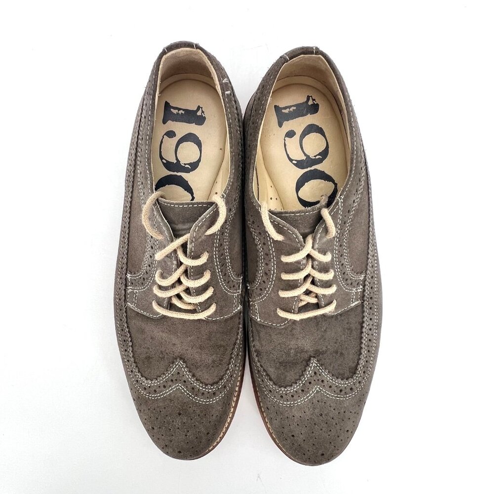 1901 Derby Wingtip Oxford Shoes Mens 11.5M Gray Suede Leather Upper Nordstrom - Picture 4 of 16